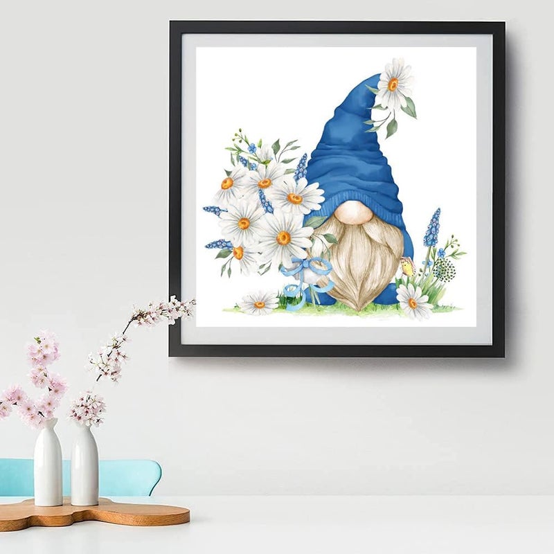 Tiwabb 4 Pack Stamped Cross Stitch Kits for Adults - Gnome Flower Embroidery Kits for Beginners Adults,11 CT Patterns Dimensions Counted Cross Stitch Kits for Adults Arts Craft Kits13.8x13.8-12x16 inch - Image 4